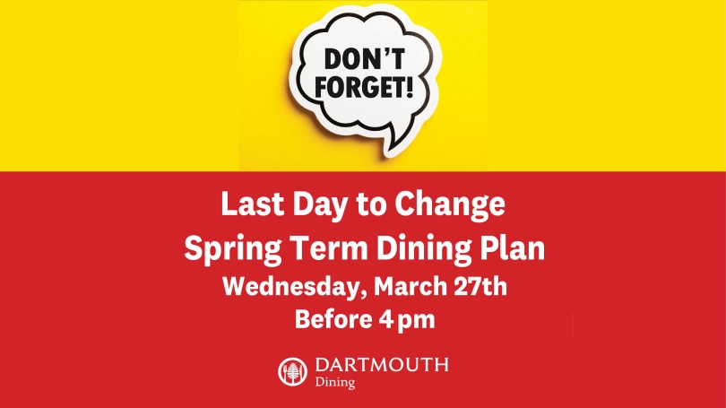 Important Dining Plan Info
