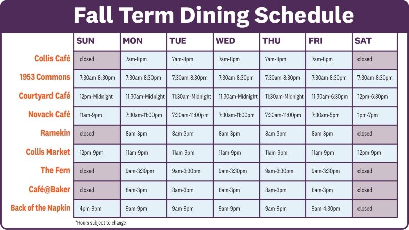 fall term dining